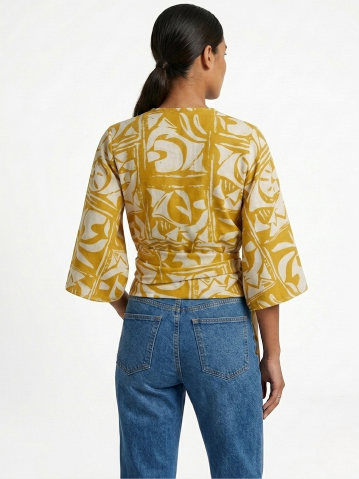 BLUSA ENVOLVENTE GERALDINE MOSTAZA