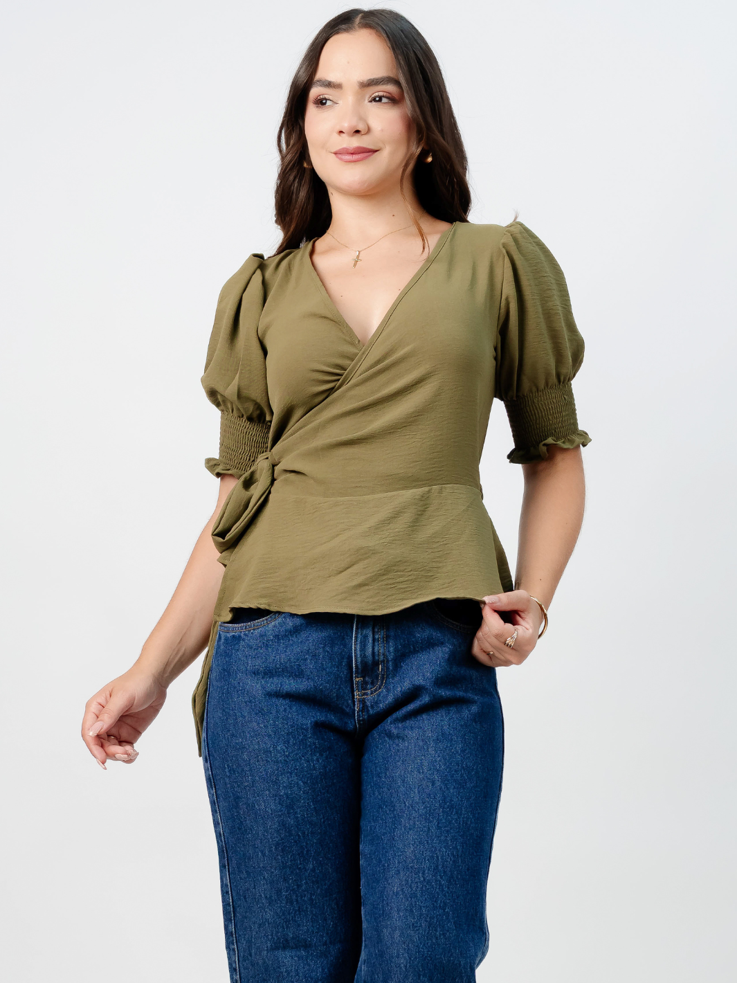 BLUSA PEPLUM ENVOLVENTE JACKIE VERDE