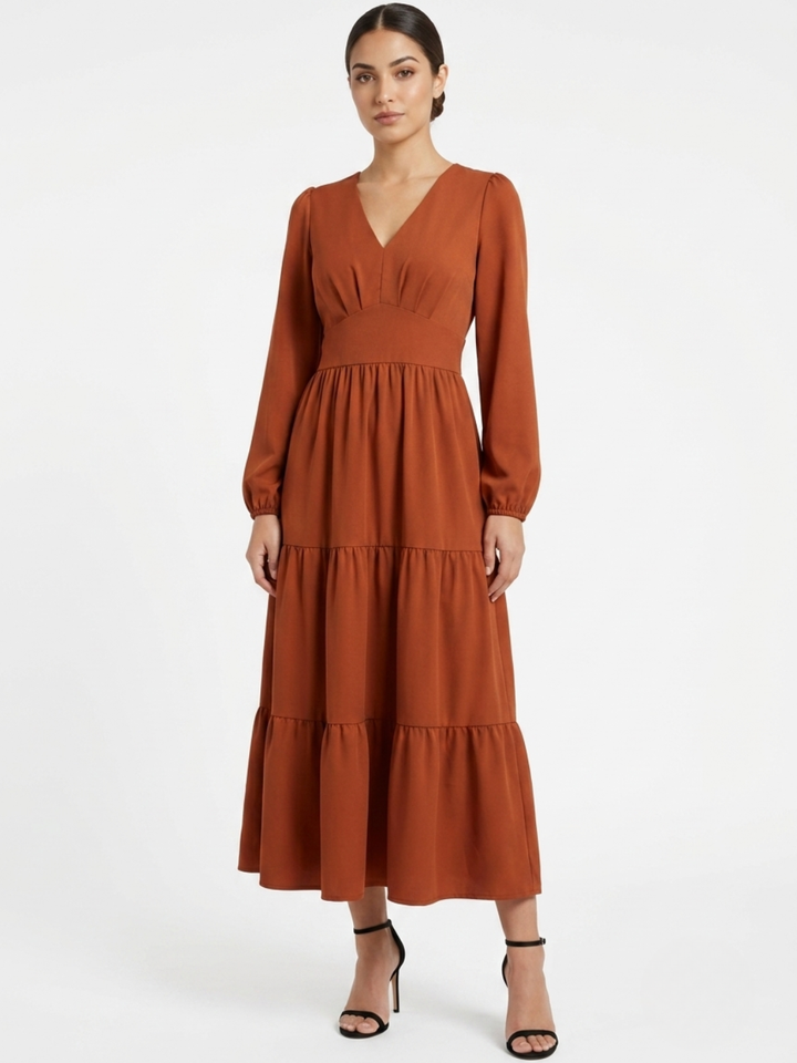 VESTIDO CASUAL CON FALDA EN TIEMPOS MEILYN RUST