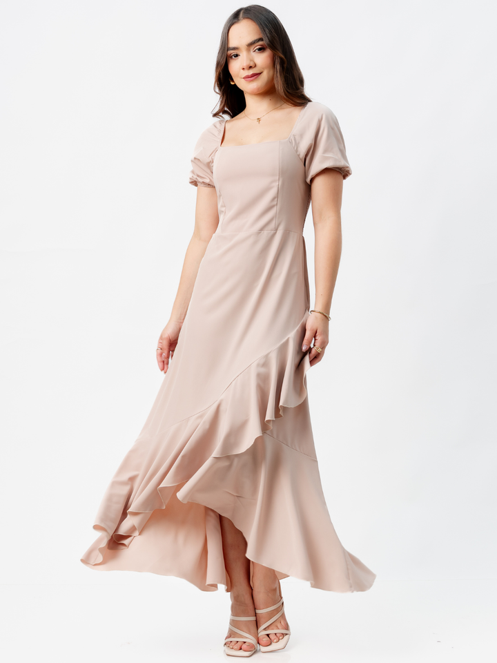 VESTIDO CASUAL LARGO PAOLA NUDE
