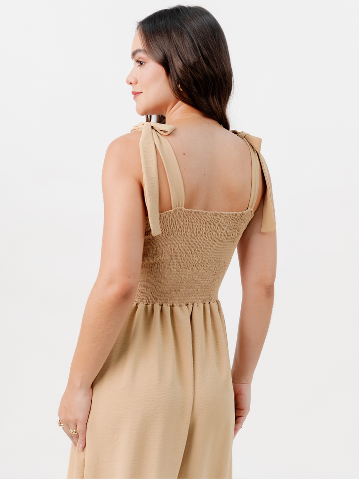 VESTIDO MIDI ESTILO CORSET LEYDI NUDE