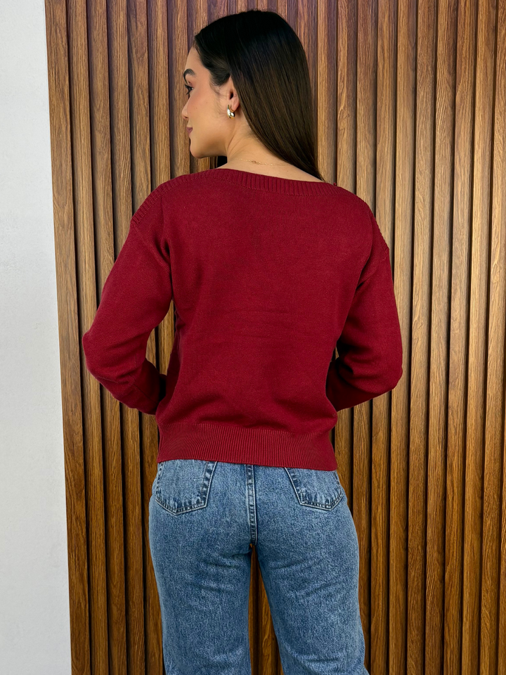 CHOMPA TEJIDA BARBARA VINO