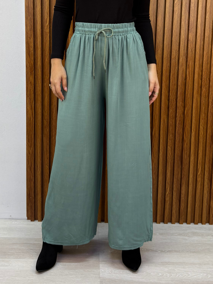 PANTALON PALAZZO ZENDAYA CEMENTO