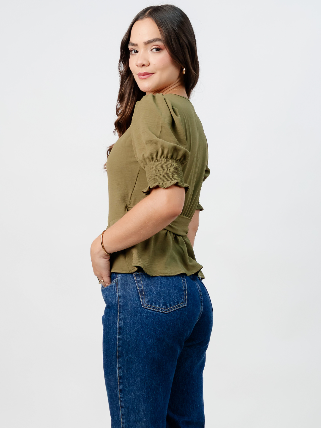 BLUSA PEPLUM ENVOLVENTE JACKIE VERDE