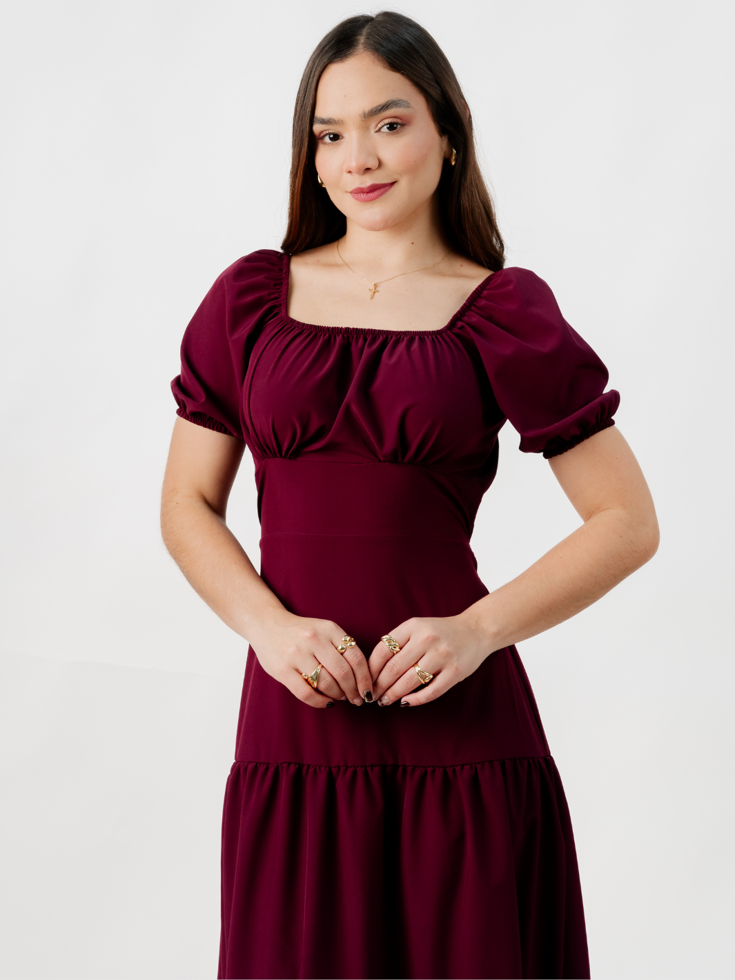 VESTIDO CASUAL LARGO TATIANA BORGOÑA