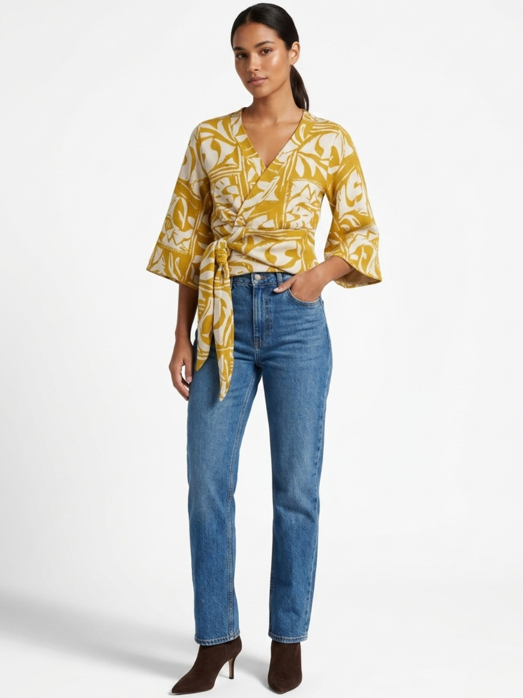 BLUSA ENVOLVENTE GERALDINE MOSTAZA