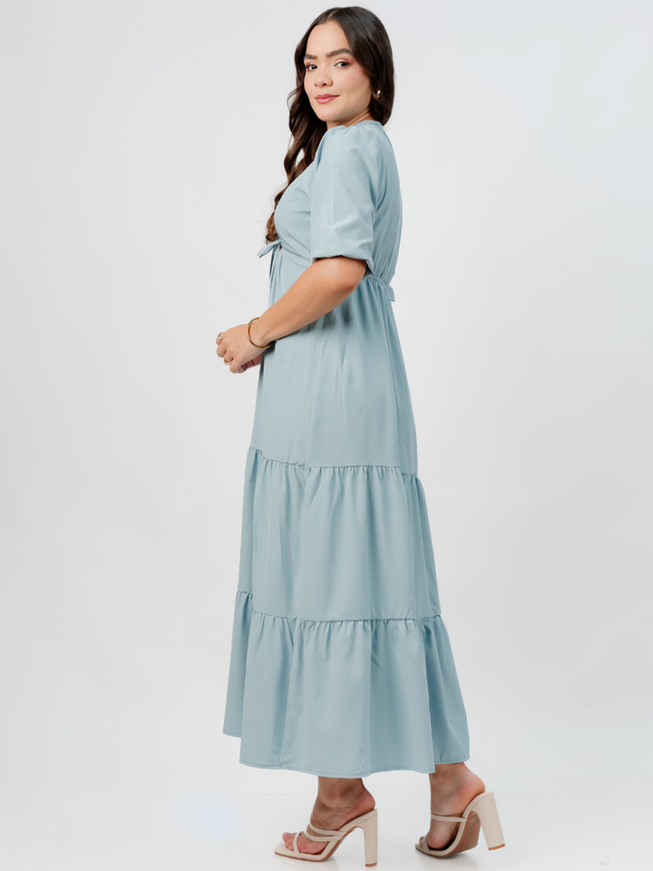 VESTIDO CASUAL LARGO TIZIANA CEMENTO