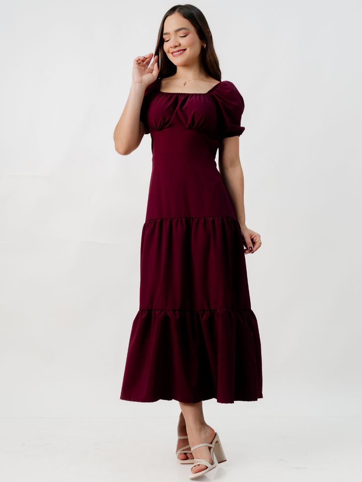 VESTIDO CASUAL LARGO TATIANA BORGOÑA