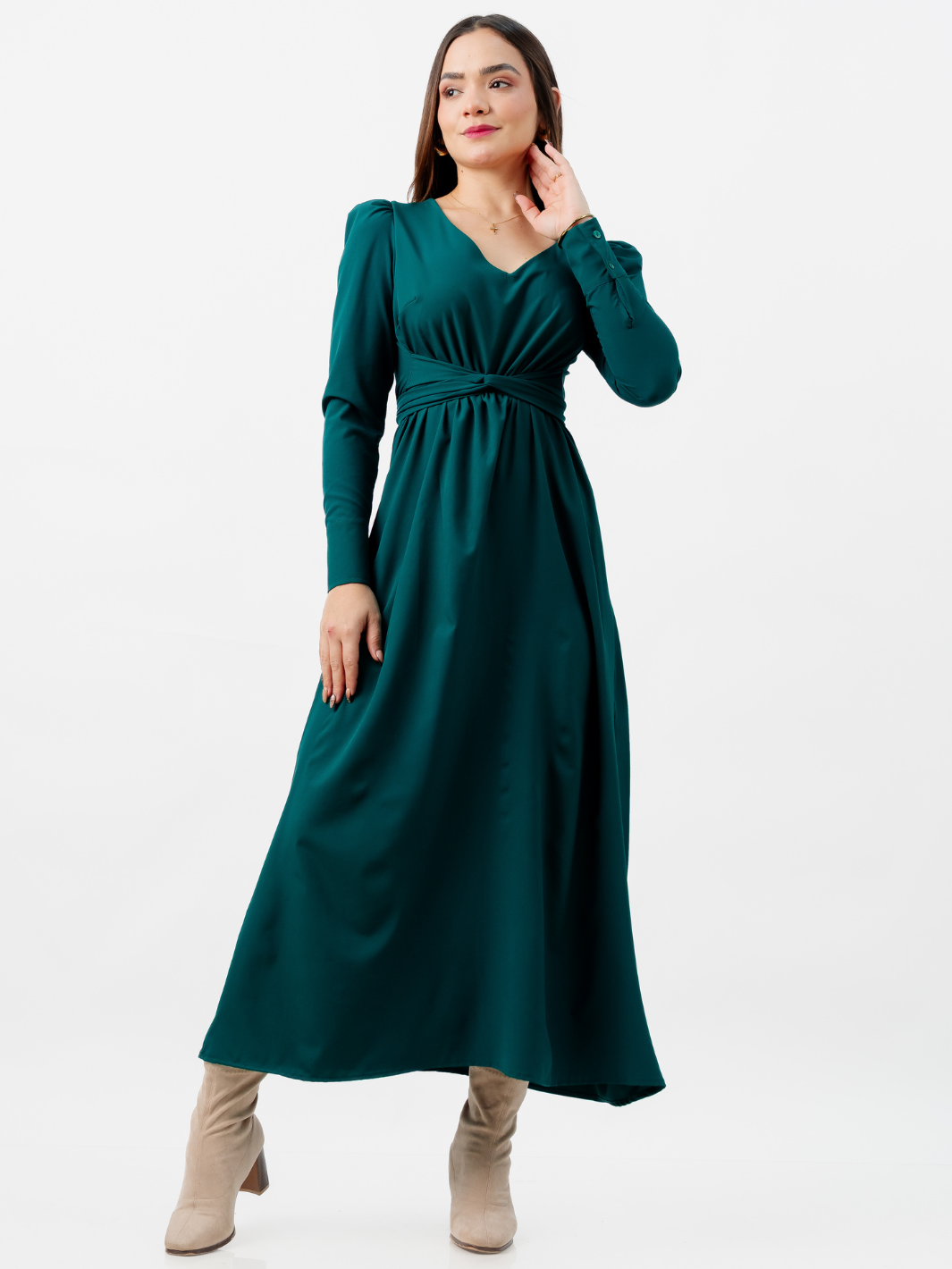 VESTIDO LARGO CAMILA VERDE