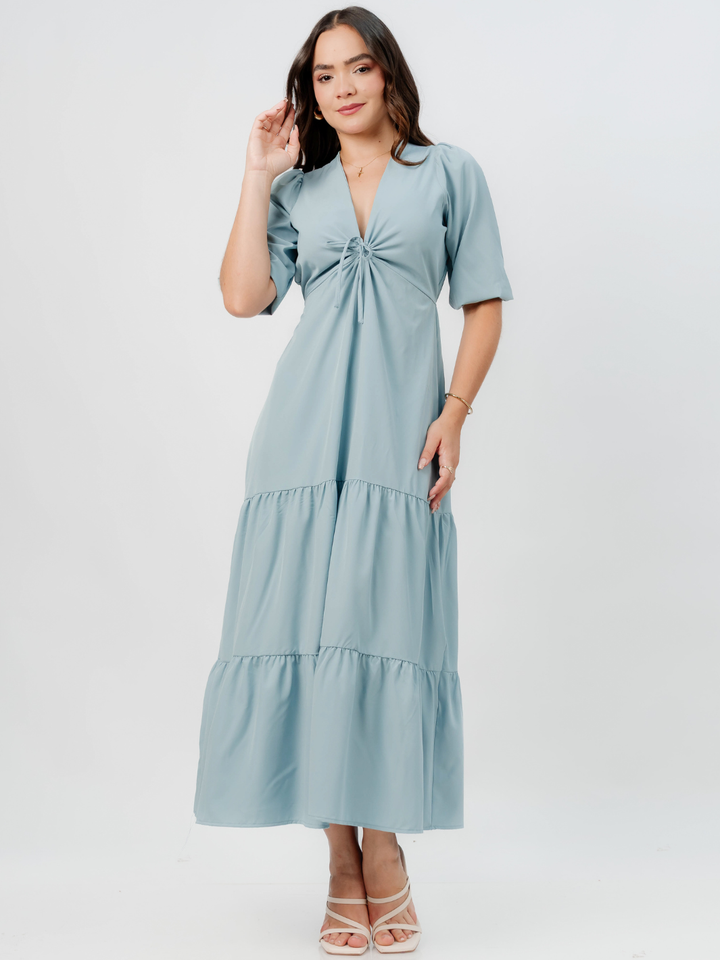 VESTIDO CASUAL LARGO TIZIANA CEMENTO