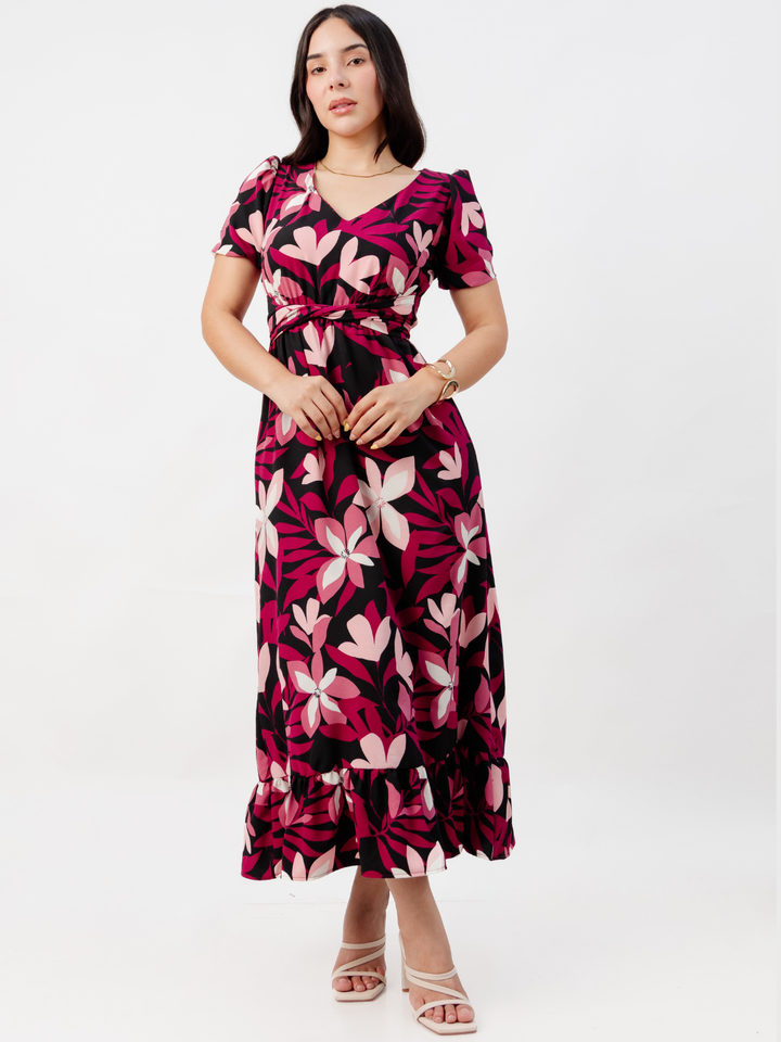 VESTIDO CASUAL LARGO REBECA NEGRO