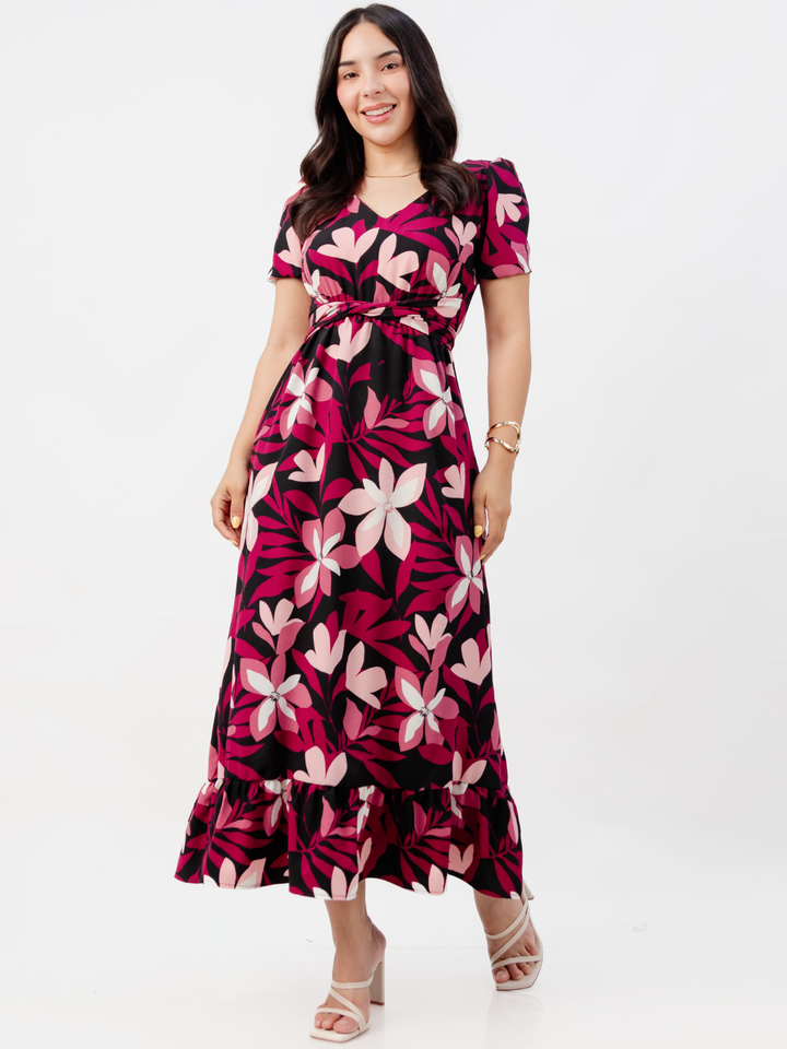 VESTIDO CASUAL LARGO REBECA NEGRO