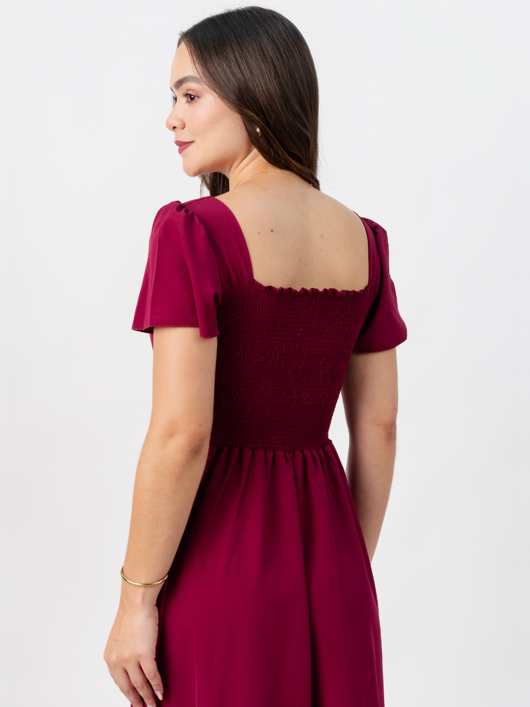 VESTIDO CASUAL LARGO AMELIA VINO