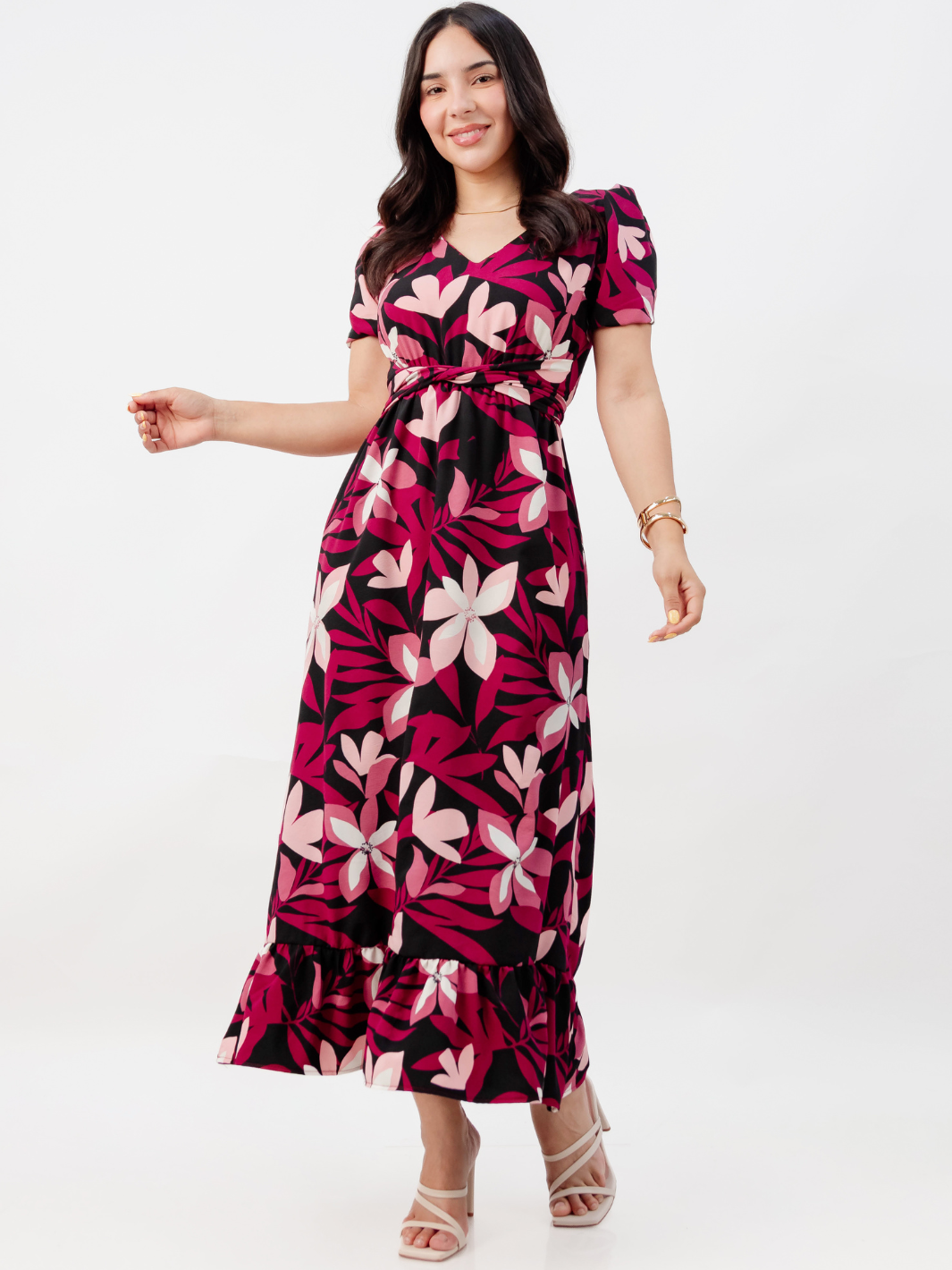 VESTIDO CASUAL LARGO REBECA NEGRO