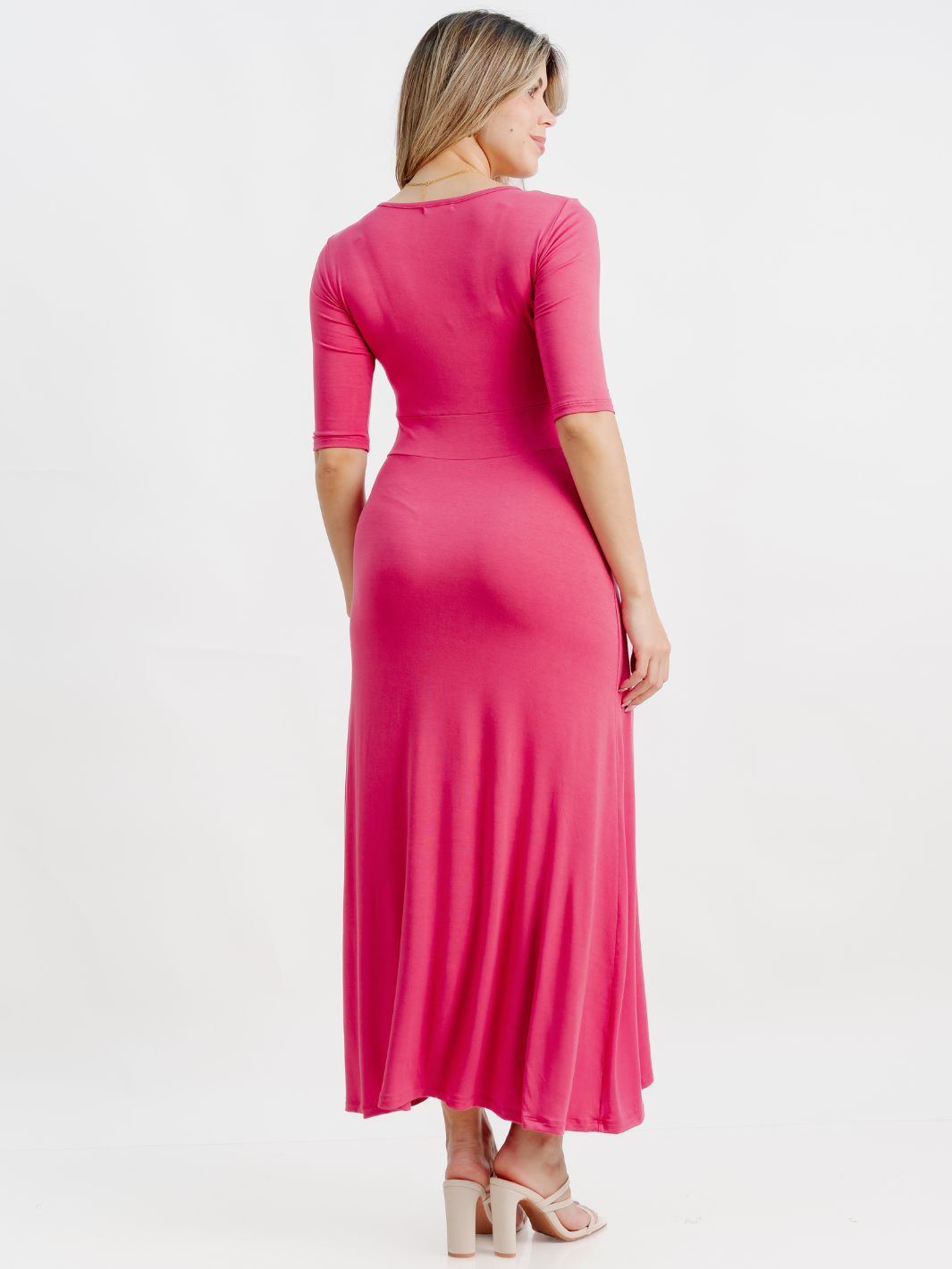 VESTIDO CON MANGA 3/4 LARA GRANATE