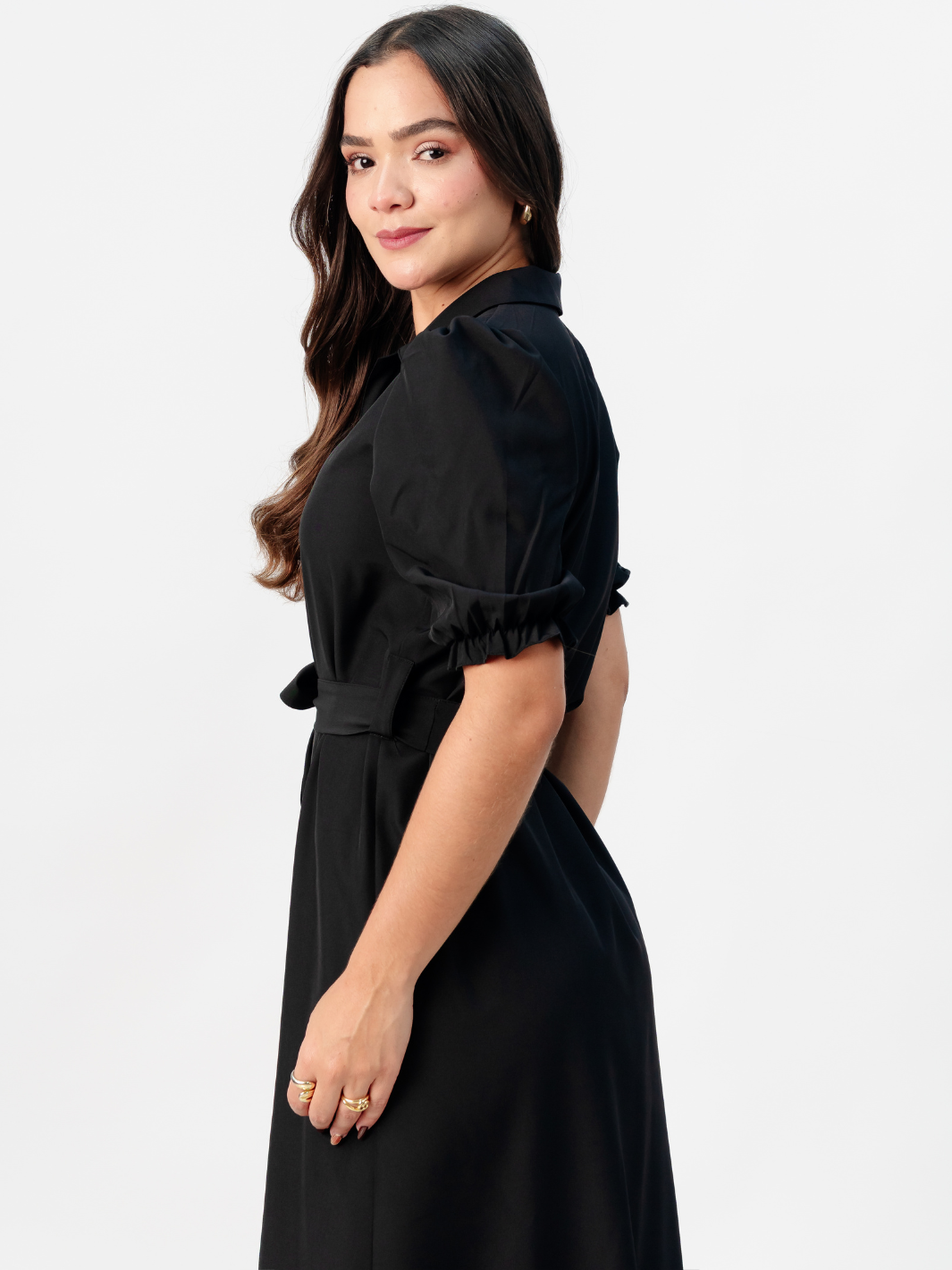 VESTIDO CAMISERO CON CINTURON ASIA NEGRO