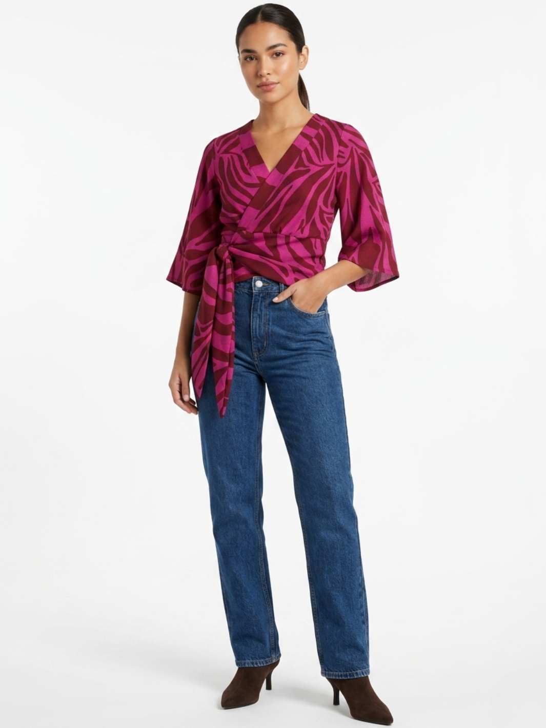 BLUSA ENVOLVENTE GERALDINE FUCSIA