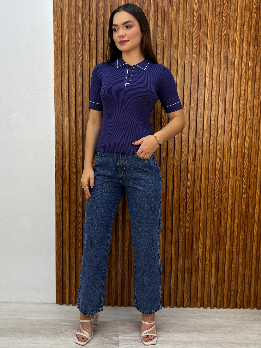 POLO TEJIDO CUELLO CAMISERO BERNIE MORADO