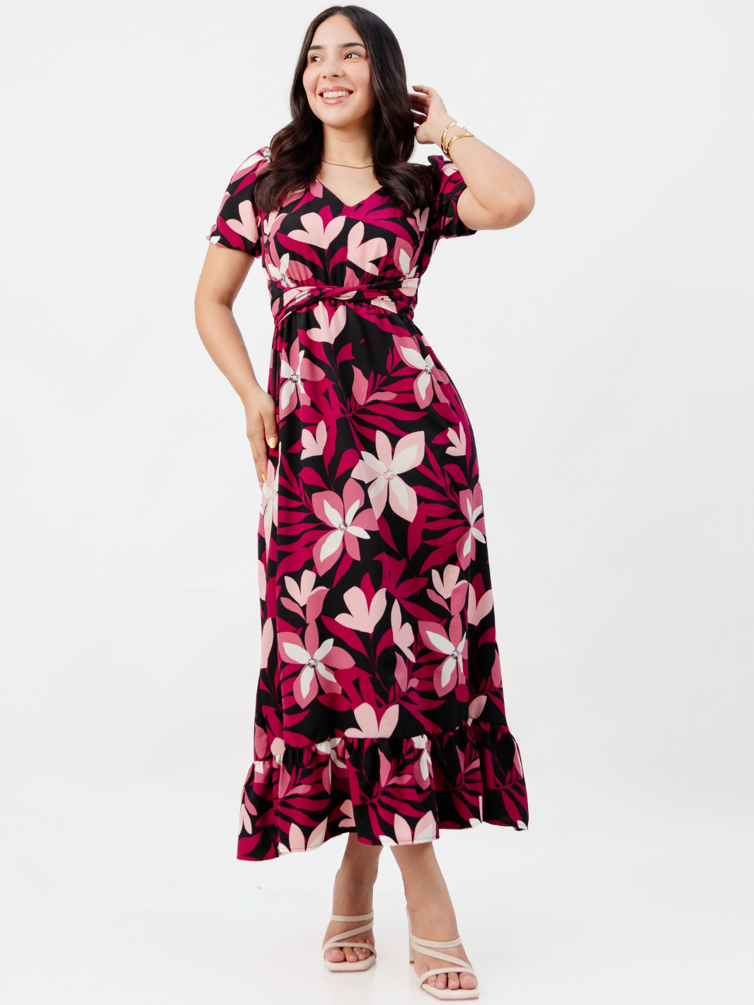 VESTIDO CASUAL LARGO REBECA NEGRO