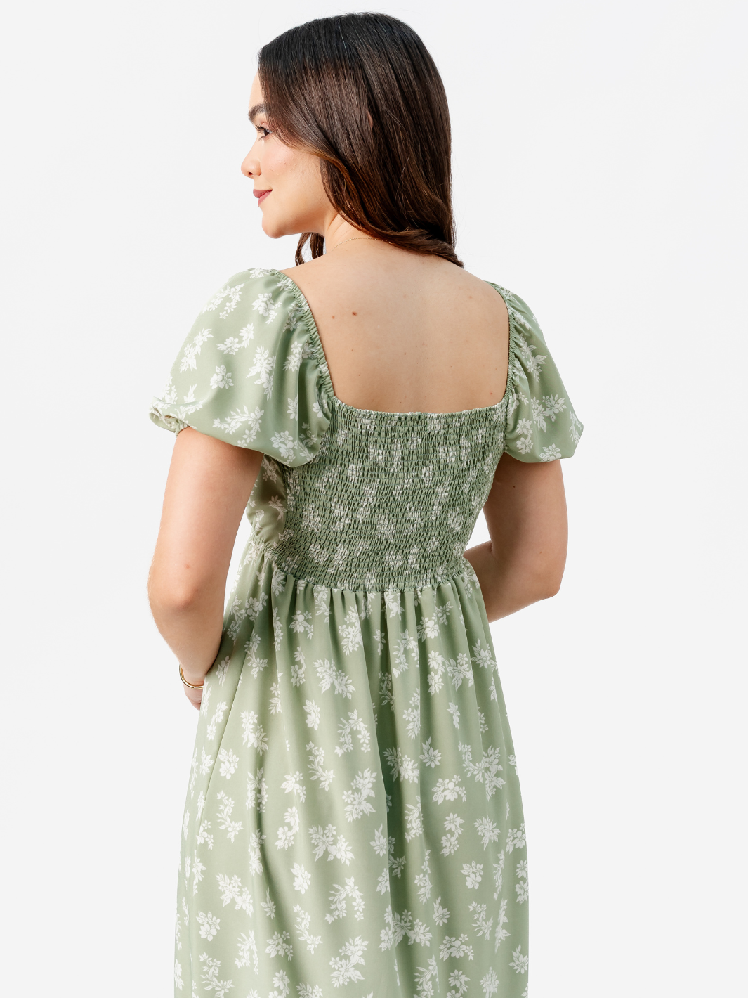 VESTIDO CASUAL LARGO CON BOBO SORAYA VERDE