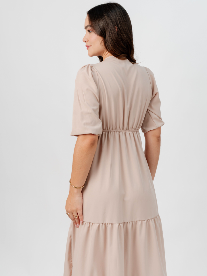 VESTIDO CASUAL LARGO TIZIANA NUDE
