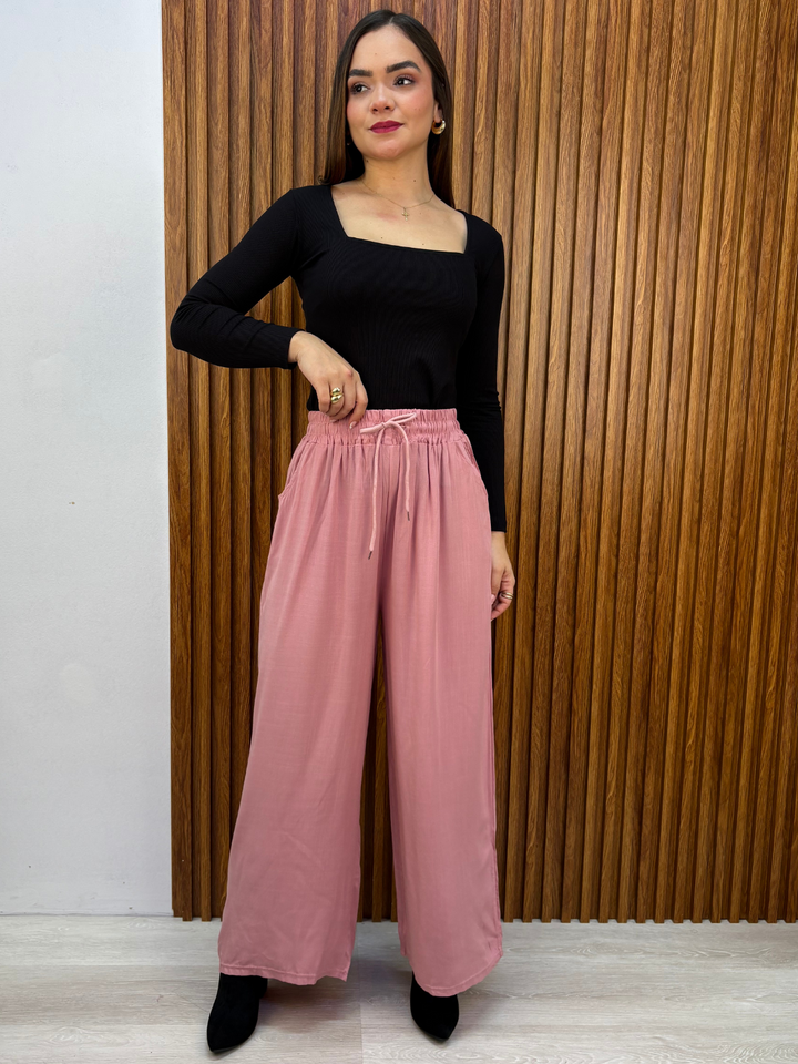 PANTALON PALAZZO ZENDAYA PALO ROSA