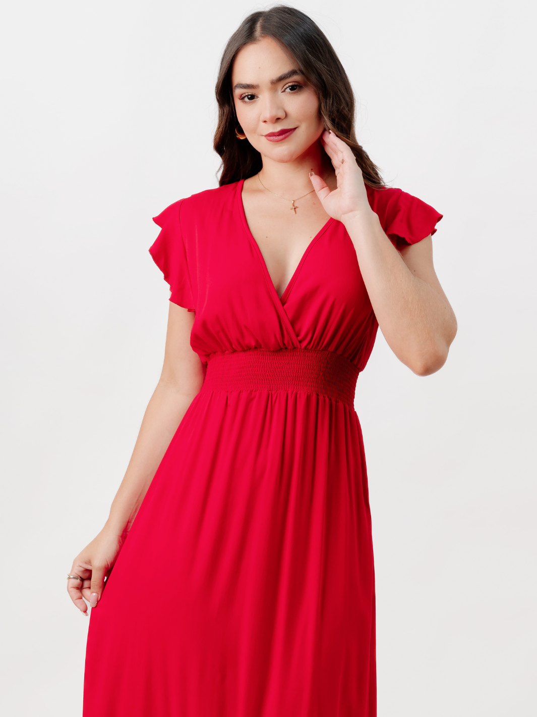 VESTIDO CASUAL LARGO SAYURI ROJO