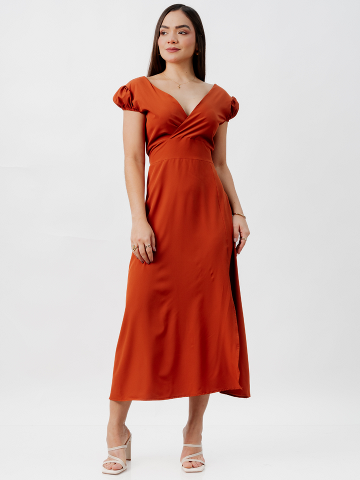 VESTIDO CASUAL LARGO CRISS RUST