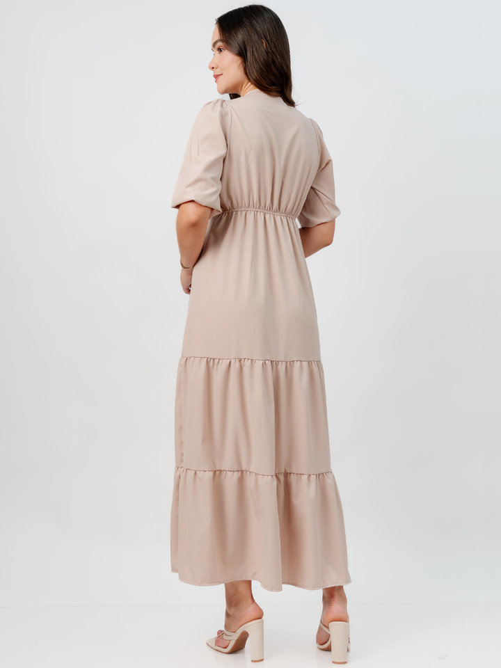 VESTIDO CASUAL LARGO TIZIANA NUDE