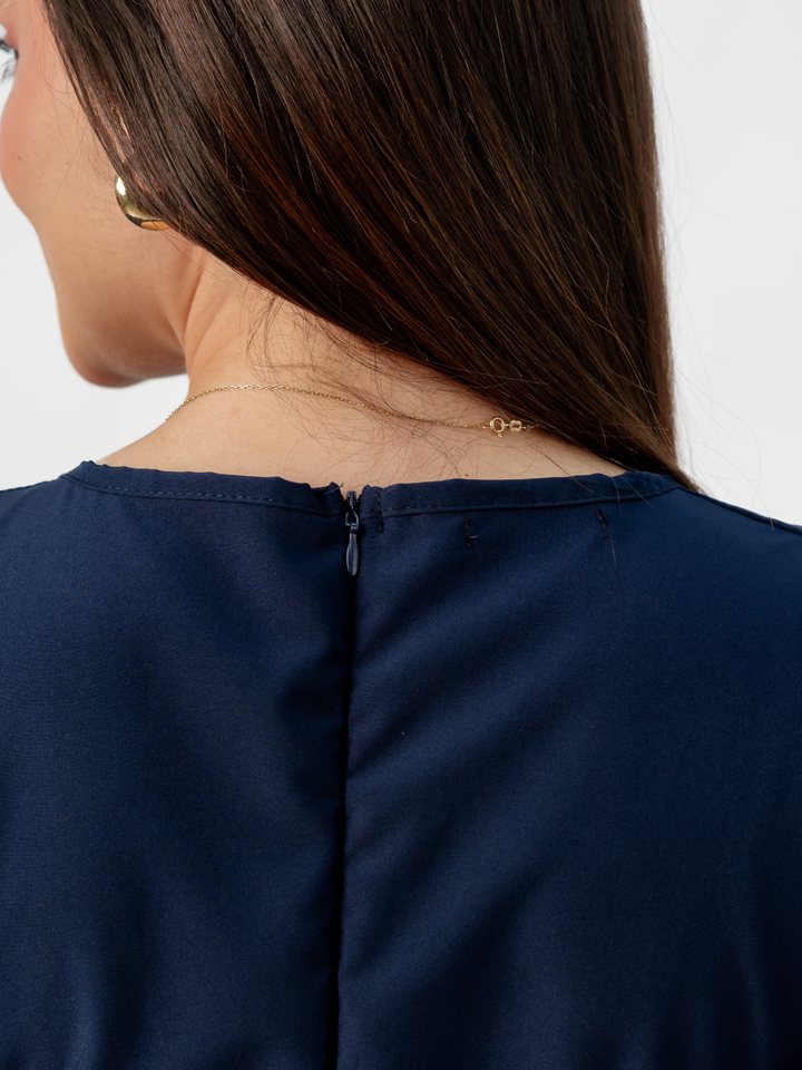 VESTIDO CASUAL LARGO EN CORTE A FERGIE AZUL