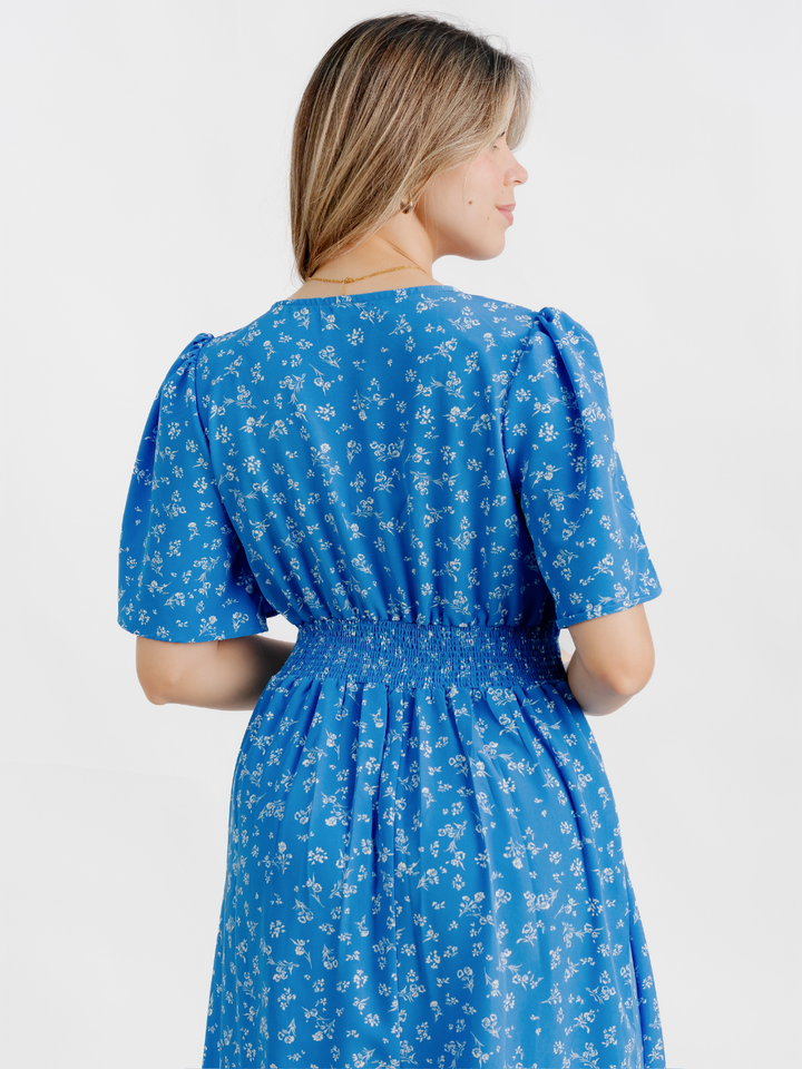 VESTIDO CASUAL LARGO LISA TURQUESA