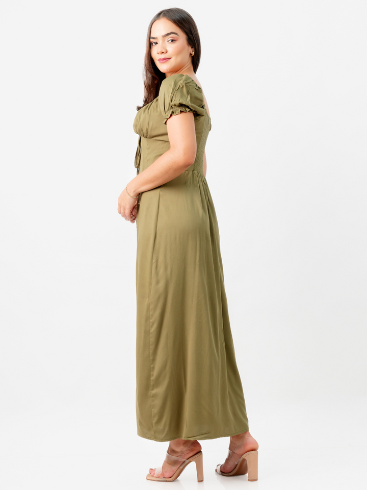 VESTIDO INES - VERDE MILITAR