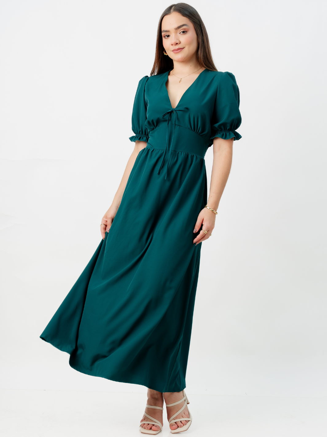 VESTIDO CASUAL LARGO THIANA VERDE