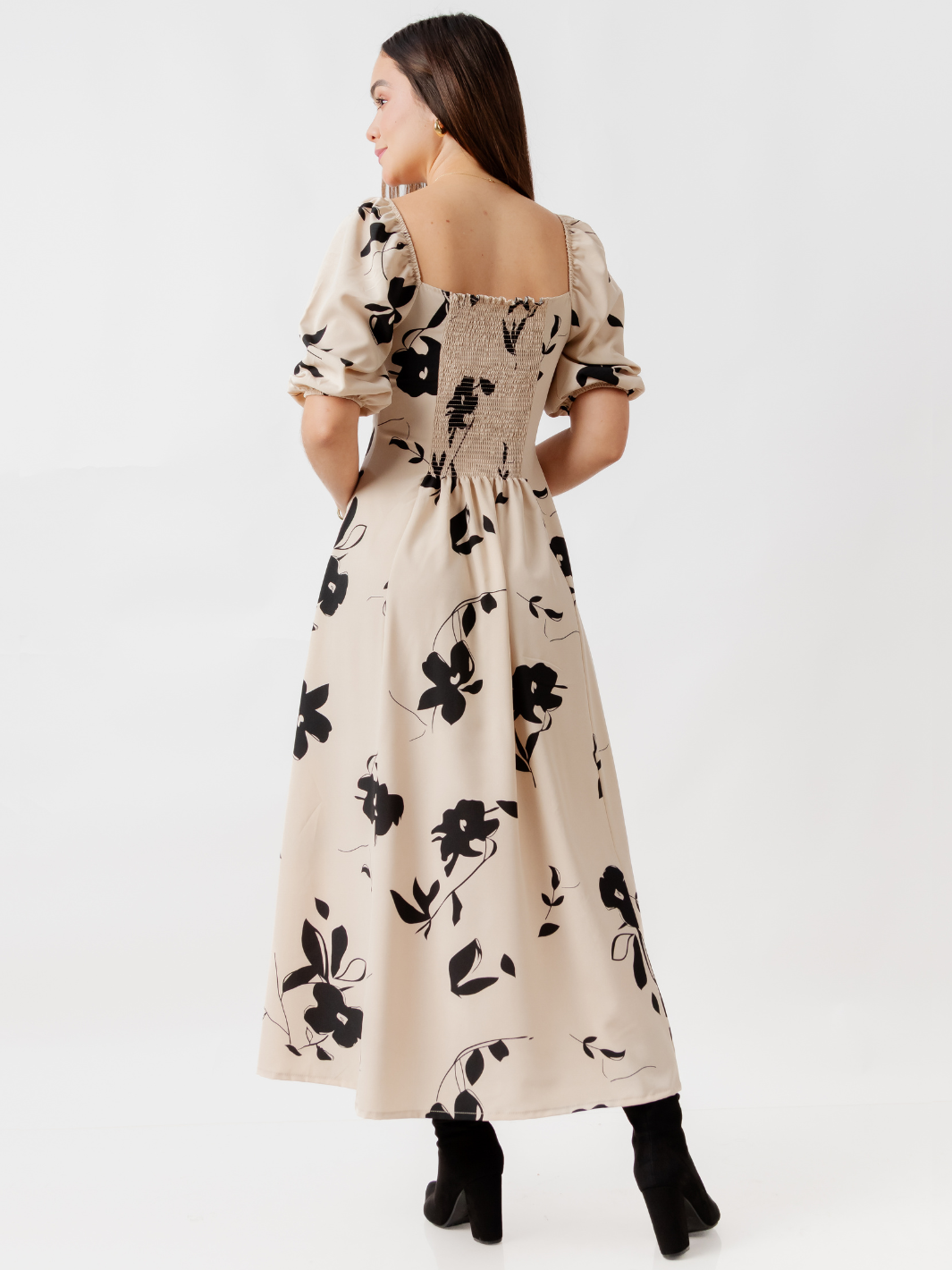 VESTIDO LARGO CON BOTONES MAGDALENA NUDE