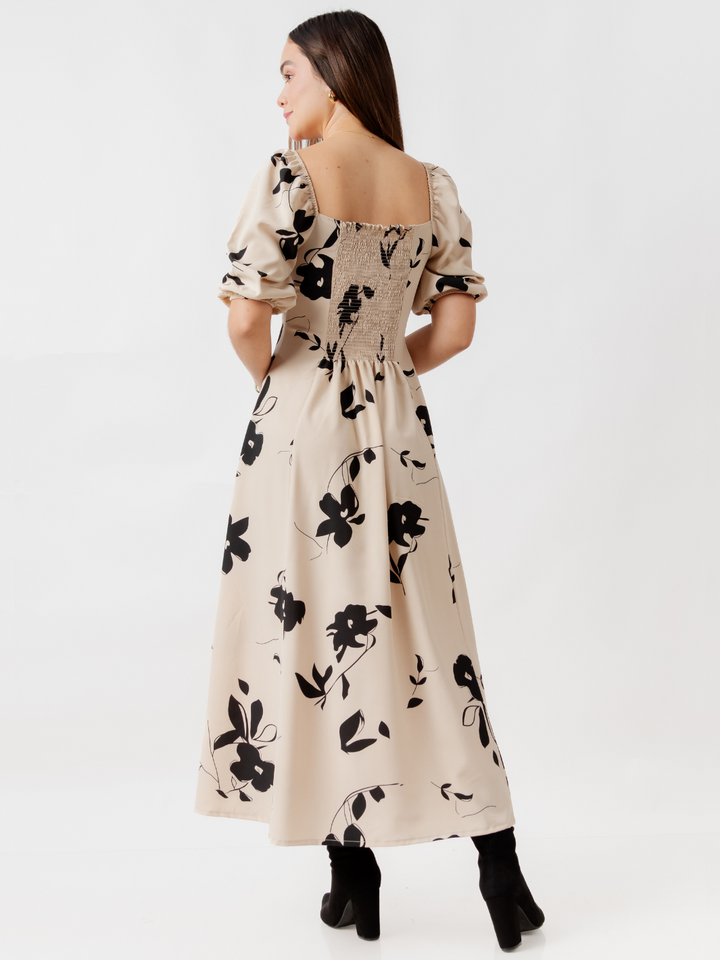 VESTIDO LARGO CON BOTONES MAGDALENA NUDE