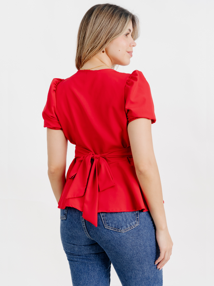 BLUSA MANGA CORTA BORA ROJO