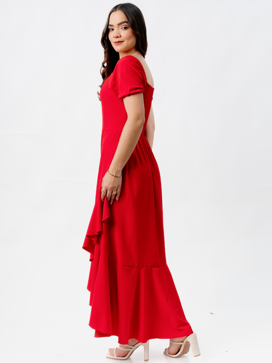 VESTIDO CASUAL LARGO PAOLA ROJO