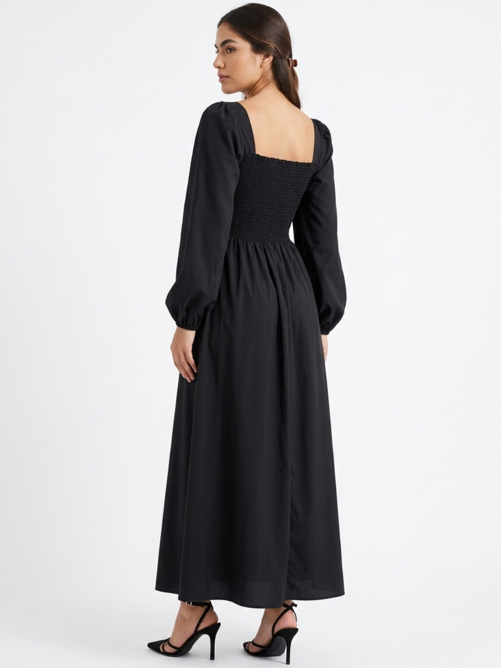 VESTIDO CASUAL LARGO LUNA NEGRO