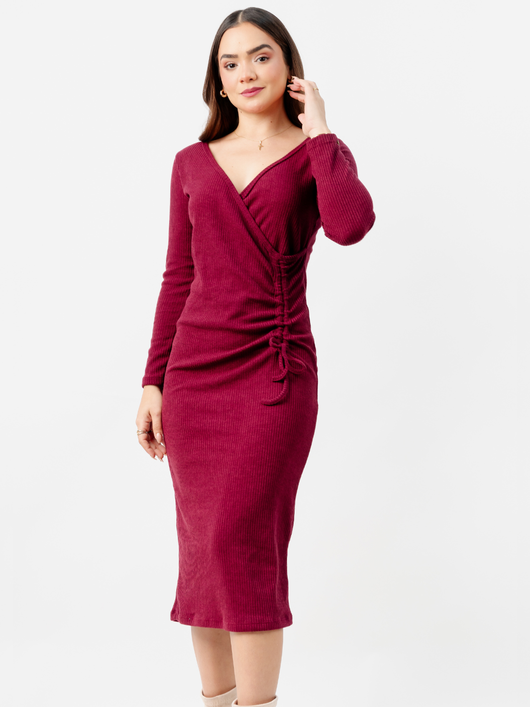 VESTIDO ROSELLA VINO