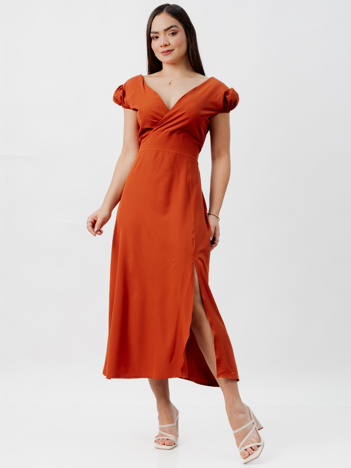 VESTIDO CASUAL LARGO CRISS RUST