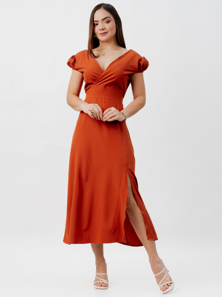 VESTIDO CASUAL LARGO CRISS RUST