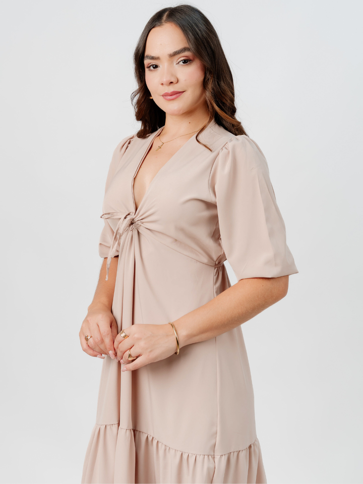 VESTIDO CASUAL LARGO TIZIANA NUDE