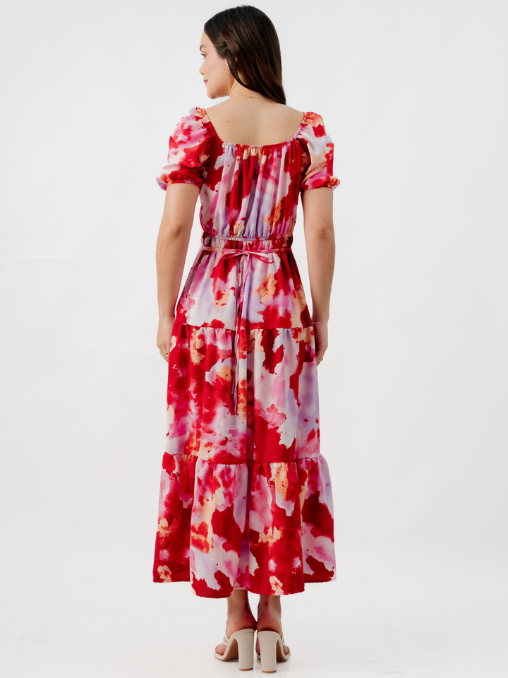 VESTIDO CASUAL LARGO TATIANA ROJO