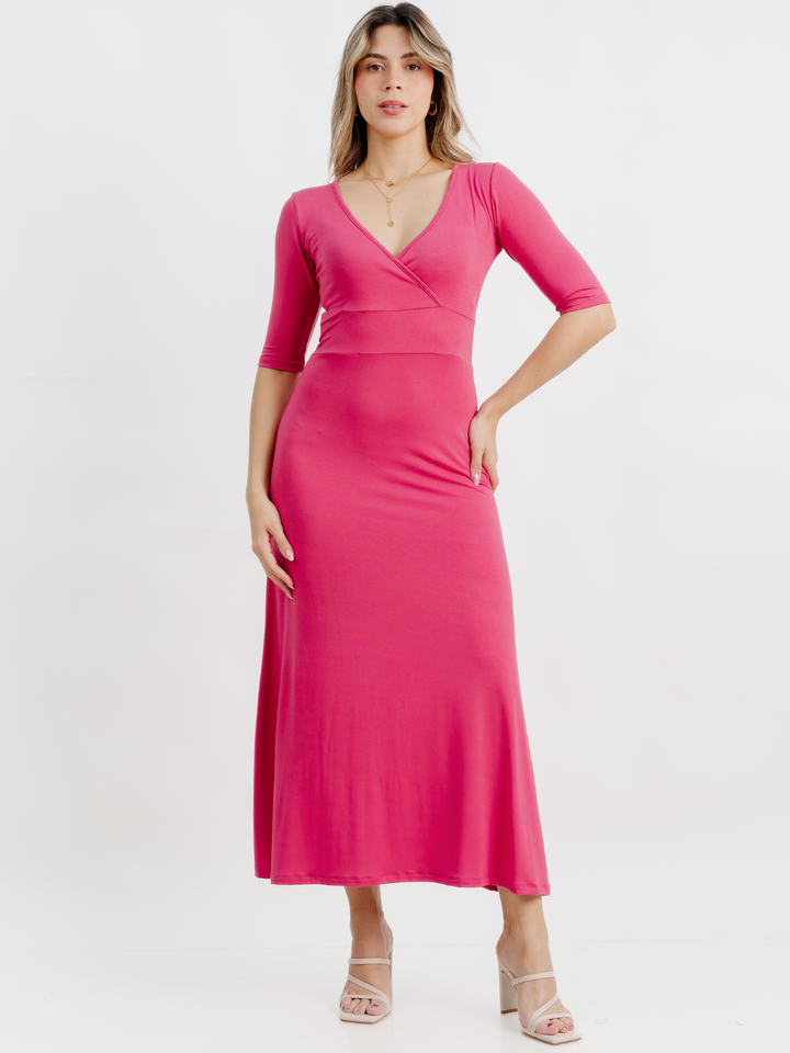 VESTIDO CON MANGA 3/4 LARA GRANATE