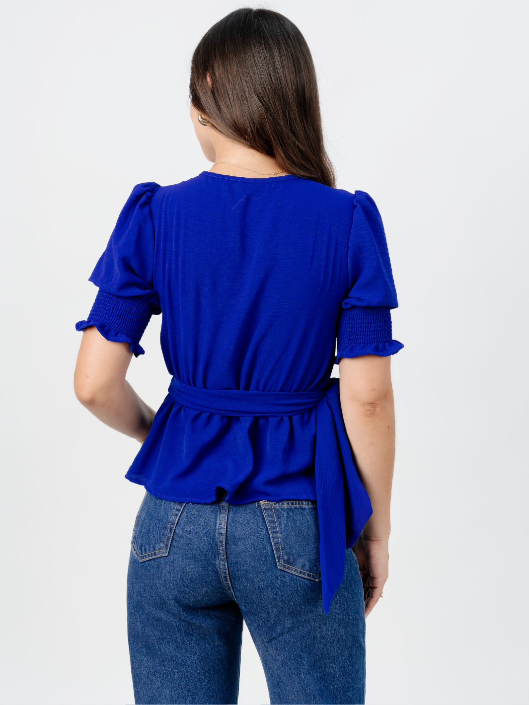 BLUSA PEPLUM ENVOLVENTE JACKIE AZULINO