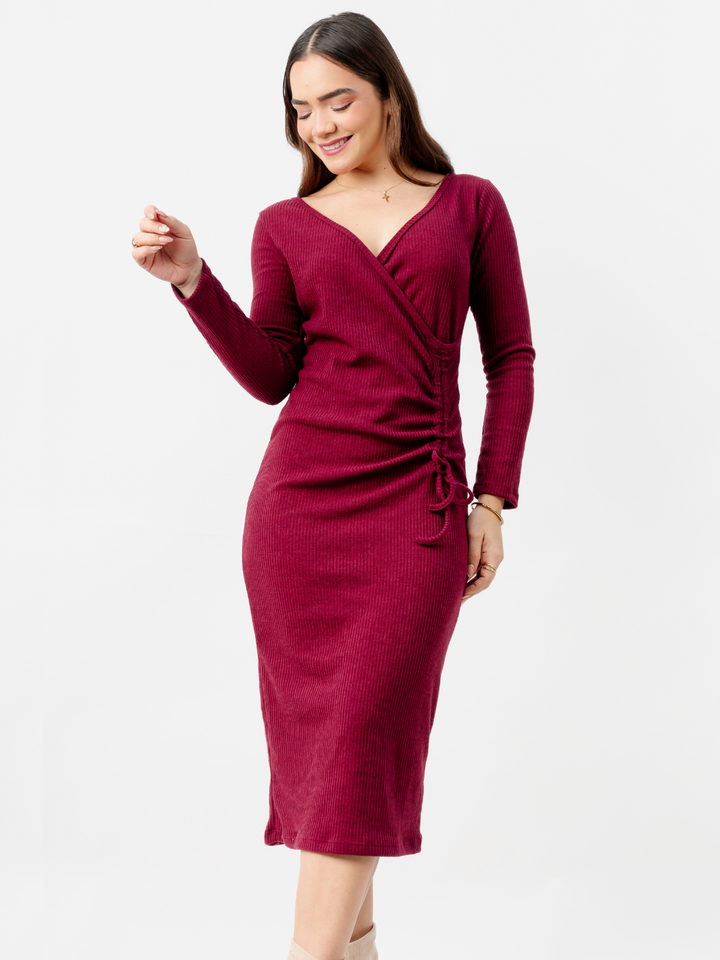 VESTIDO ROSELLA VINO
