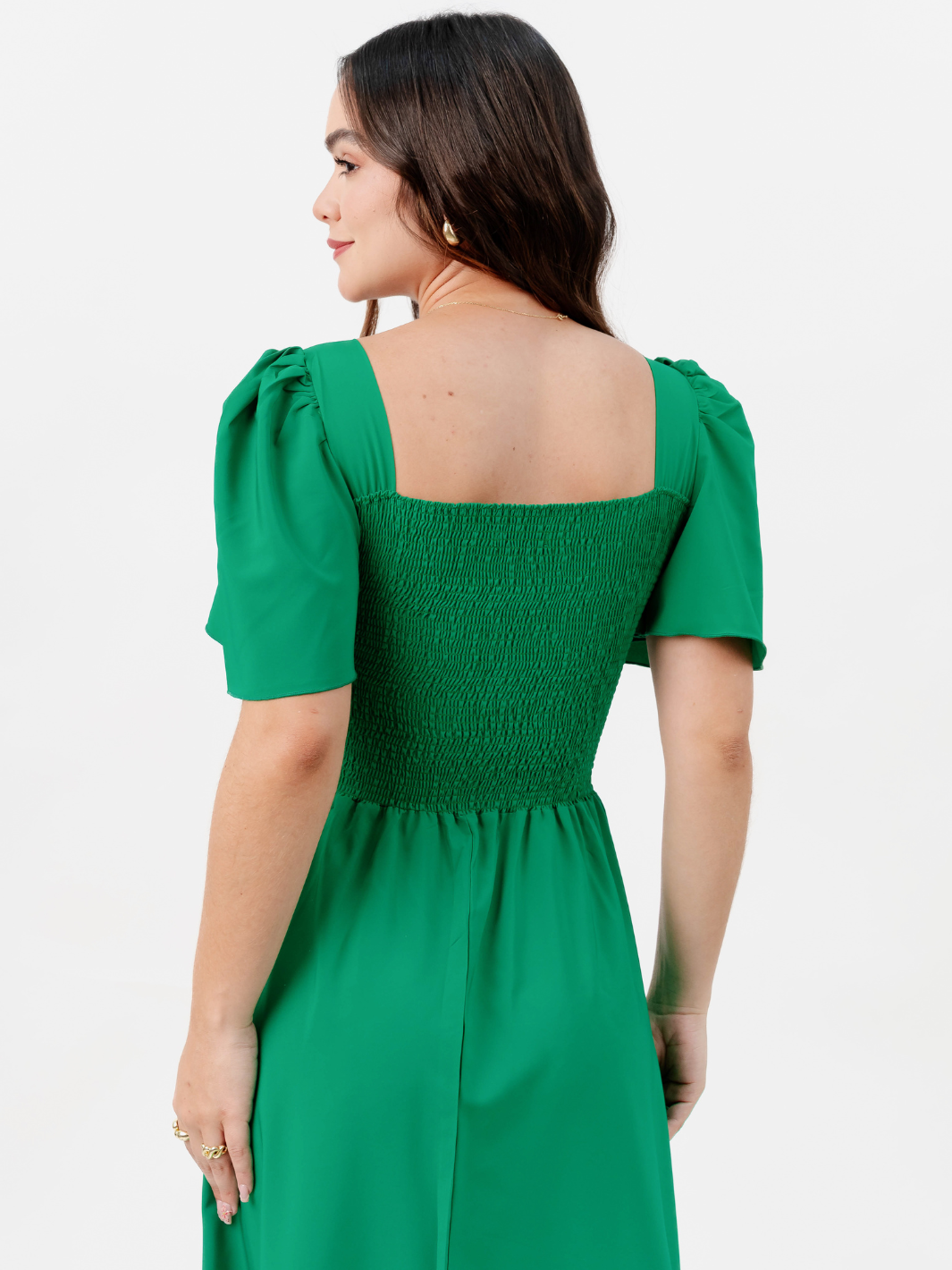 VESTIDO CASUAL LARGO LUCRECIA VERDE PERICO