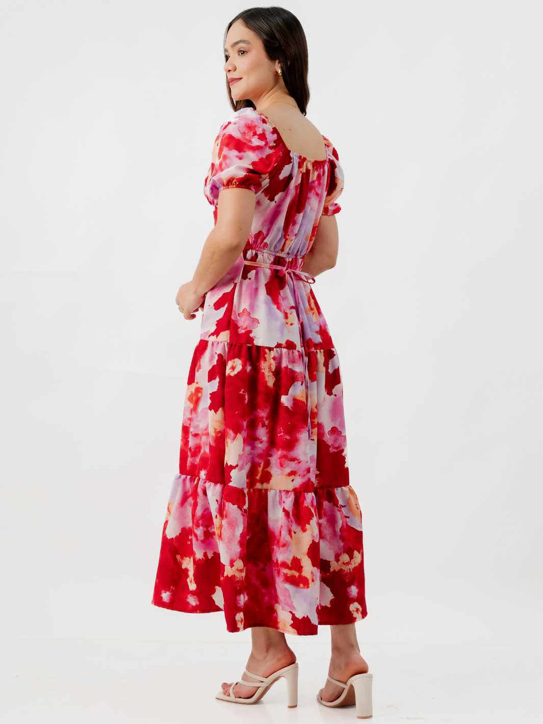 VESTIDO CASUAL LARGO TATIANA ROJO