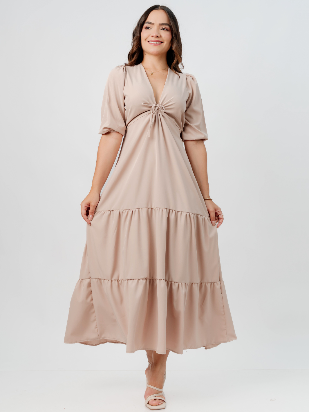 VESTIDO CASUAL LARGO TIZIANA NUDE