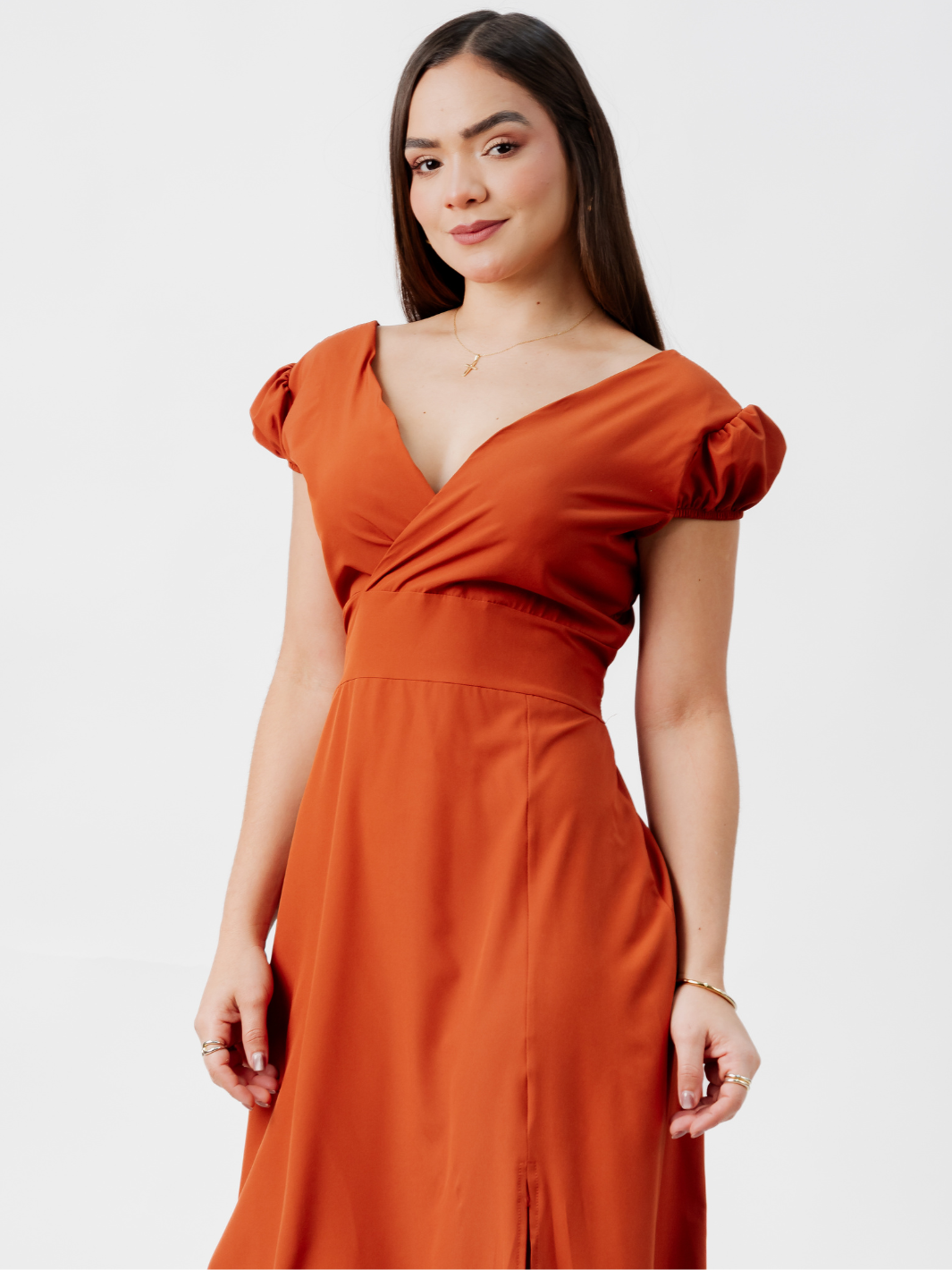 VESTIDO CASUAL LARGO CRISS RUST